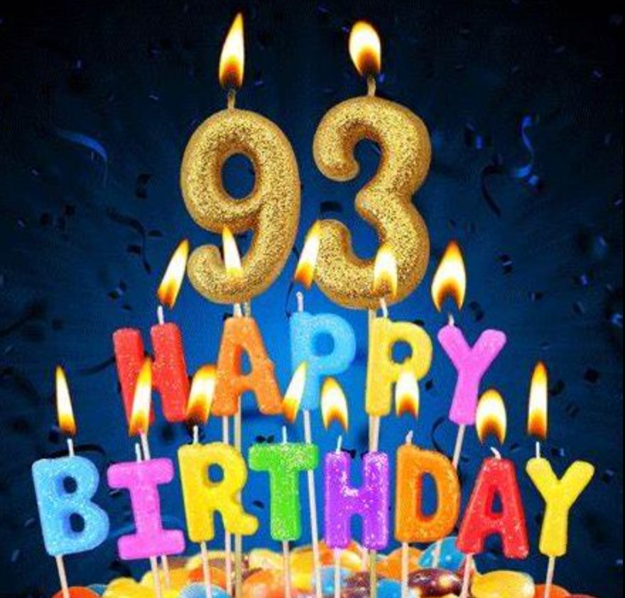 Happy 93 Birthday candles