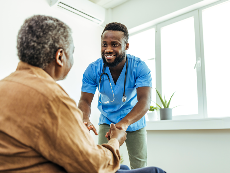 Senior Man And Male Nurse - IStock-1412633159 For PC Tile