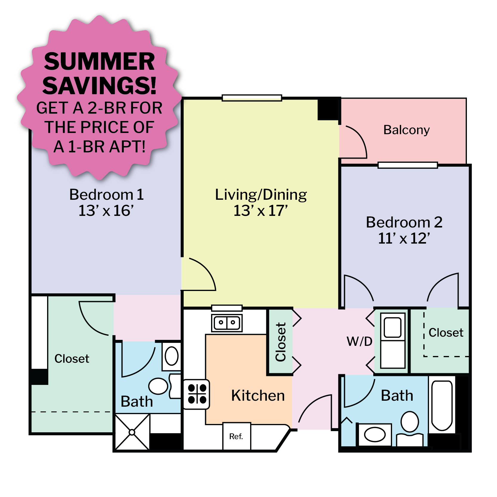 UM 2 BR Sale Starburst And Floor Plan