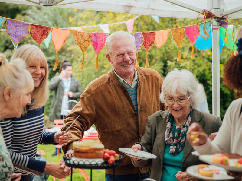 Seniors Enjoying Cake