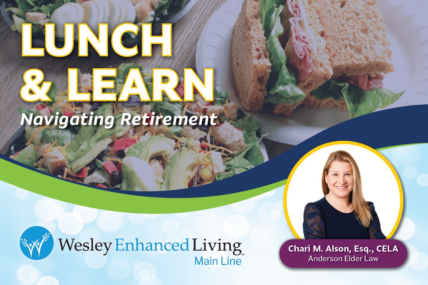 WEL Main Line Lunch and Learn Event, Navigating Retirement speaker topic