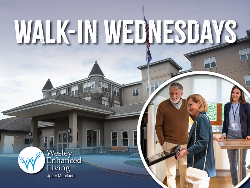 WEL Upper Moreland Walk In Wednesdays invite, seniors touring a new home