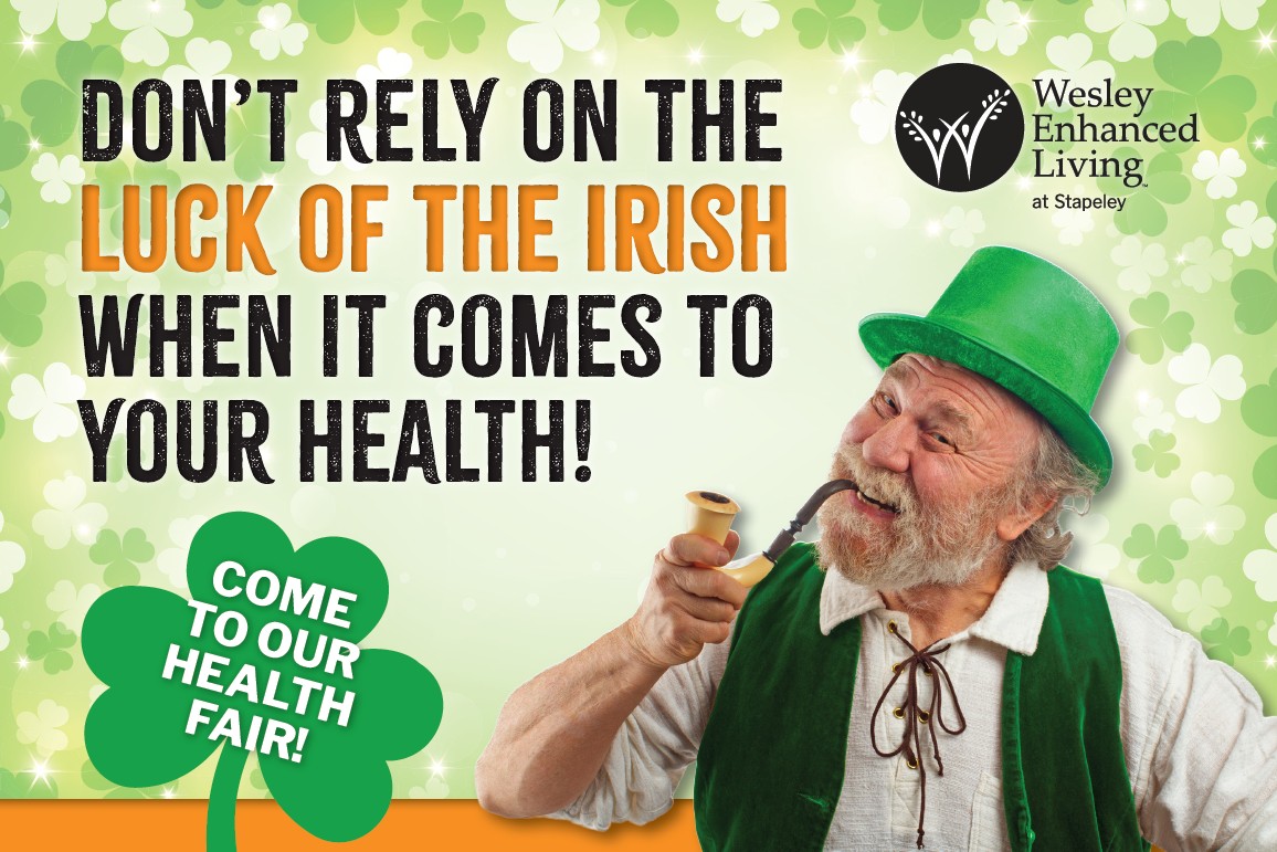 Irish Health Fair Event invite for WEL at Stapeley